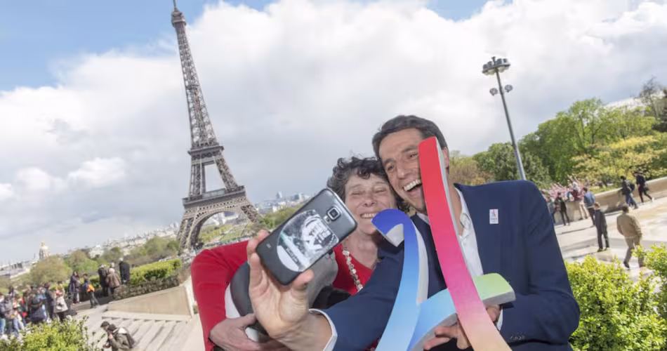 Selfie avec Isabelle Autissier, Présidente du WWF France et Tony Estanguet, co-Président du Comité Paris 2024, membre du CIO et triple champion olympique