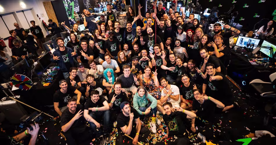 Célébration de l'équipe à la fin du Z Event