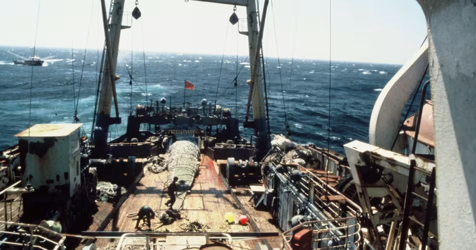Un bateau de pêche russe remonte ses filets dans les eaux américaines (côtes ouest de la Californie du Nord)