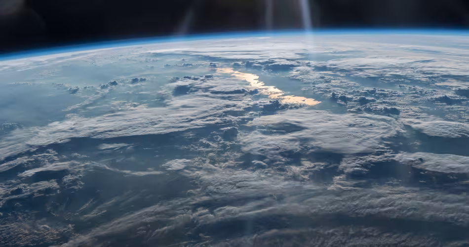 La planète Terre vue d'un satellite en orbite