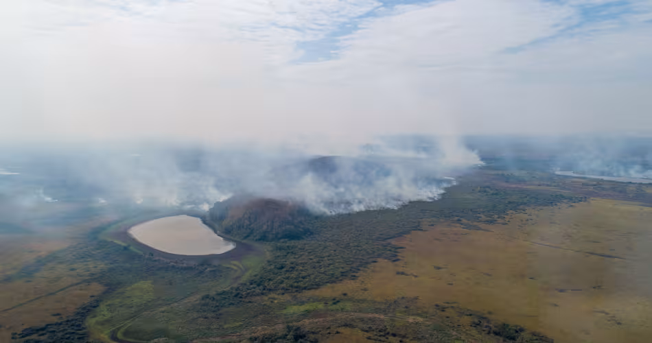 Photographie prise le 31 juillet 2020 vers Corumbá, Mato Grosso do Sul, Brésil