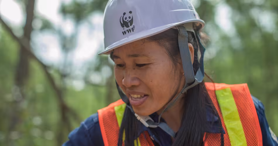 Travailleuse formée par FSC pour la coupe du bois, District de Phu Loc (Vietnam)