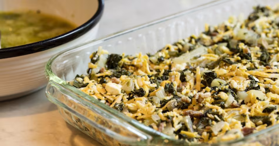Recette de gratin de quinoa aux blettes et à la feta