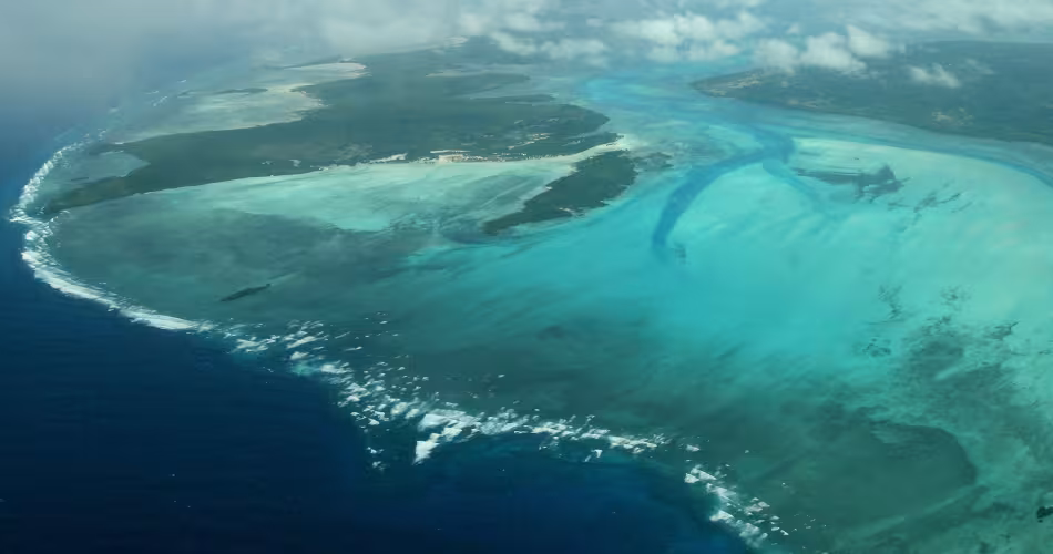 Vue aérienne de la barrière de corail de l'archipel Zanzibar, Tanzanie