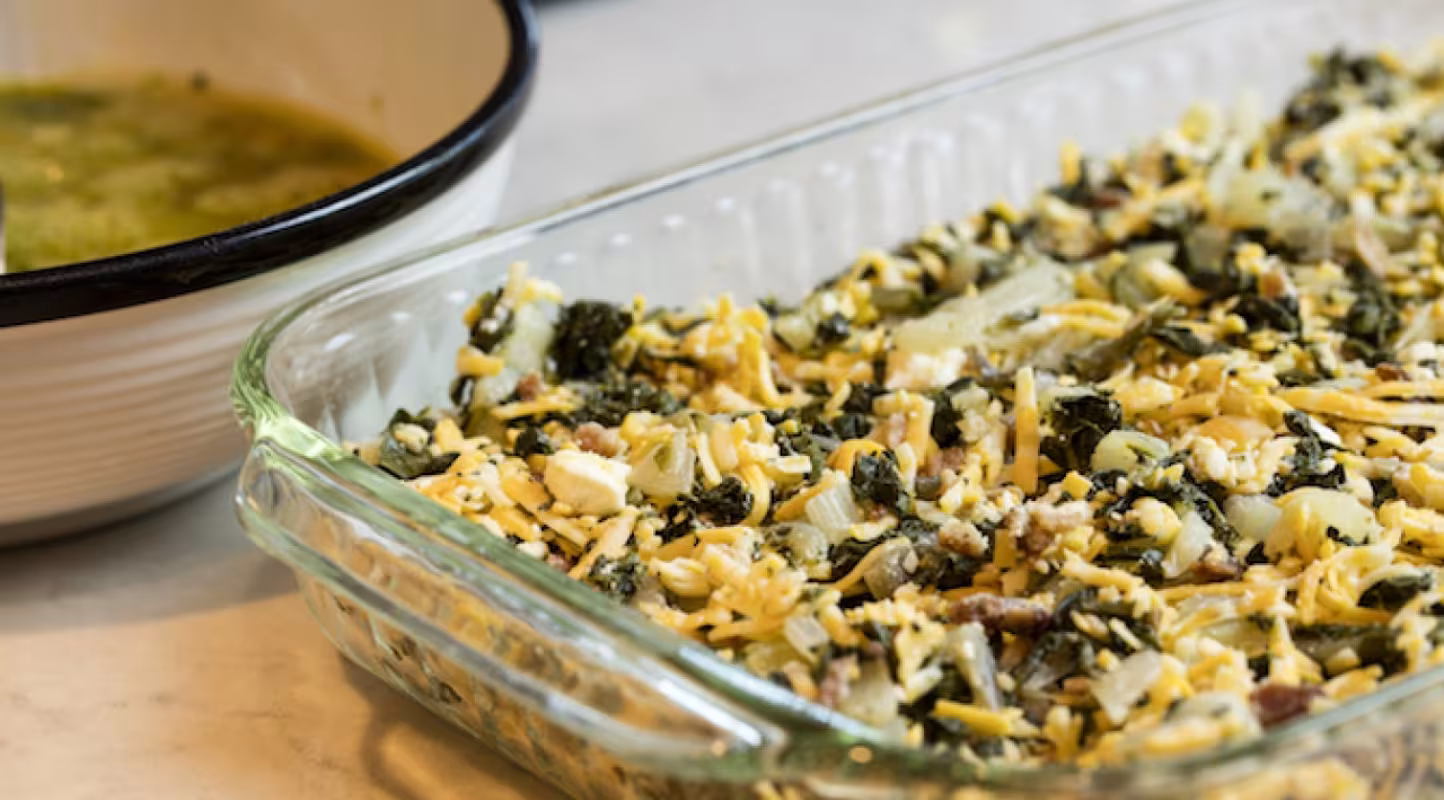 Recette de gratin de quinoa aux blettes et à la feta