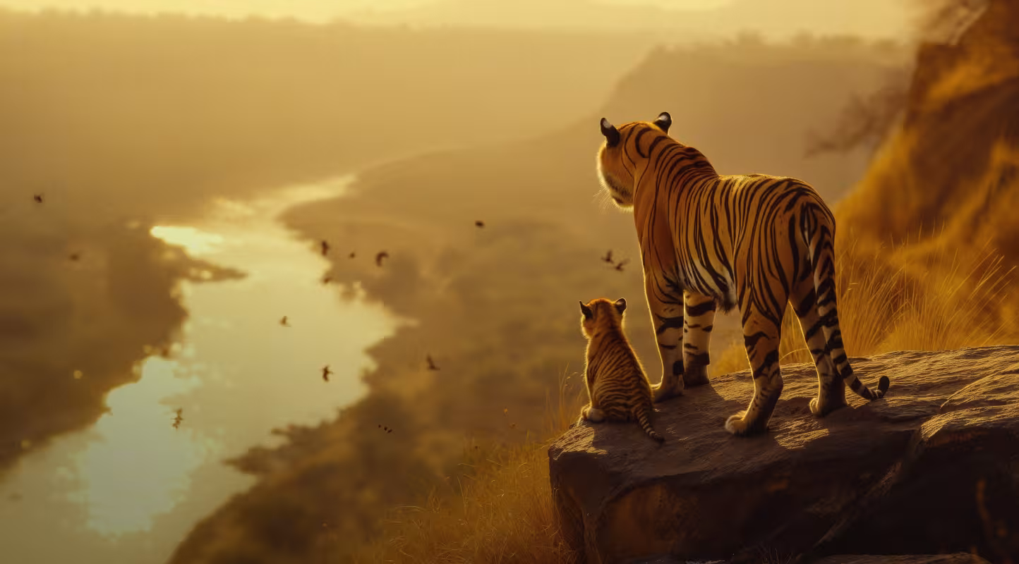Tigre et son petit 