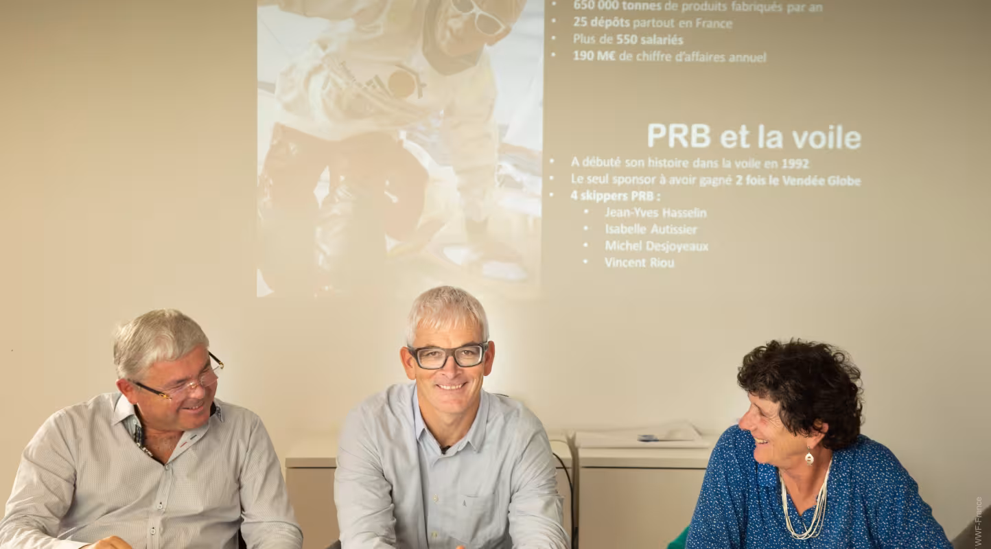 Vincent Riou, Isabelle Autissier et Jean-Jacques Laurent