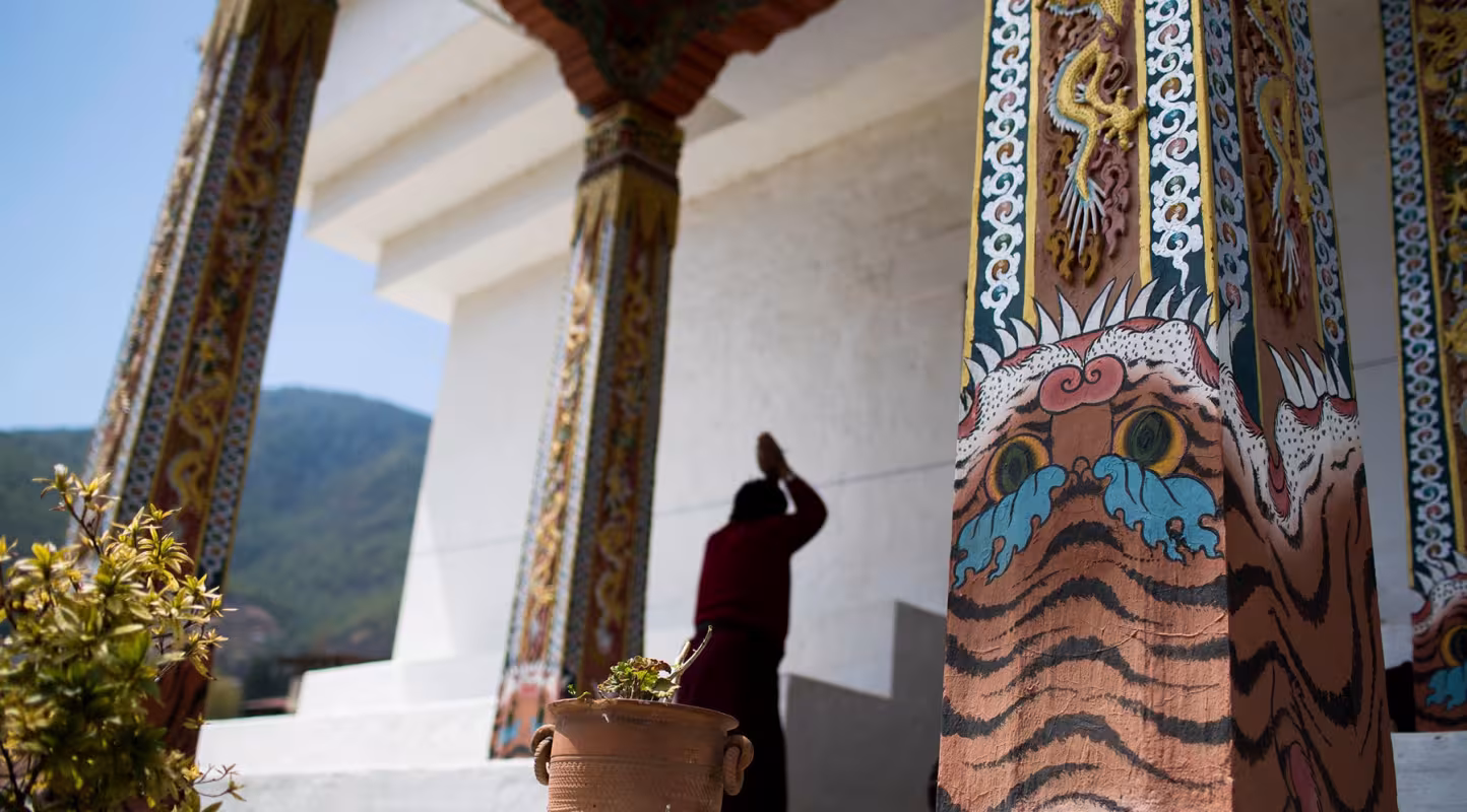 Tigre peint au mémorial Stupa, Thimphu (Bhoutan)