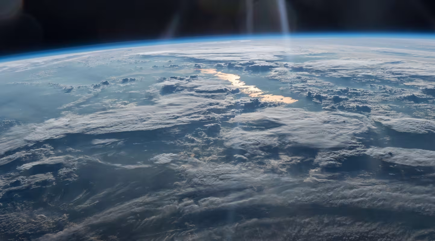 La planète Terre vue d'un satellite en orbite