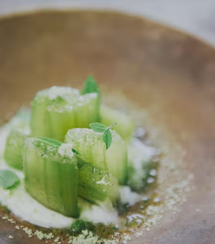 Recette d'île flottante de concombre à la verveine et au yaourt